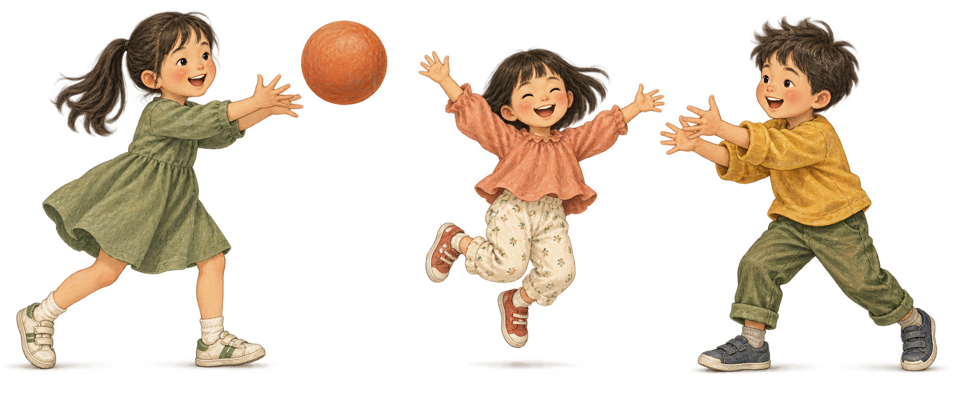 校舎の前で遊ぶ子どもたち